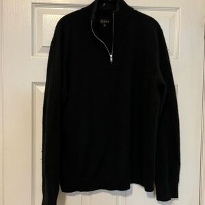 Quince Men's Black Quarter Zip Cashmere Sweater - XL